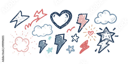 A collection of diverse icons representing various themes and concepts. Vector