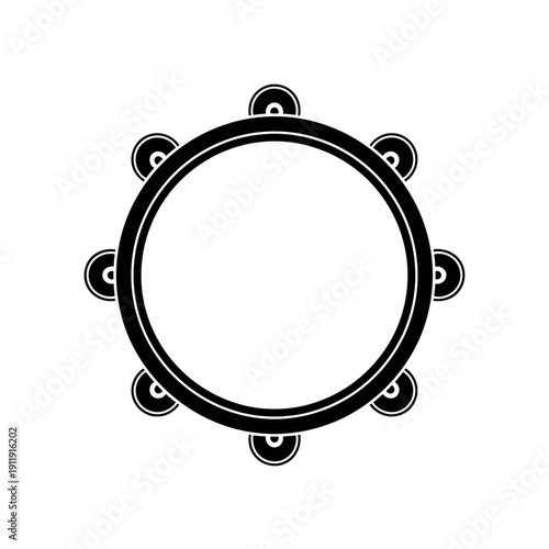 Tambourine icon, a percussion instrument for music