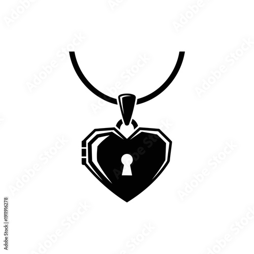 Heart shaped locket with keyhole icon