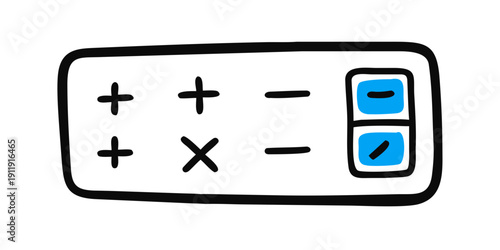 A calculator interface with addition and multiplication operations. Vector
