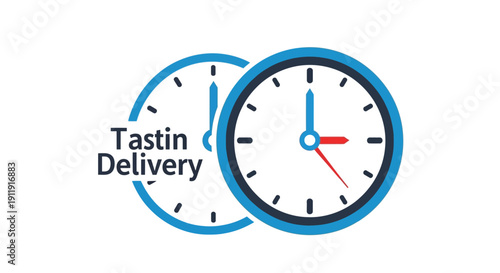 Tastin Delivery Clock Time Service Logo Design.