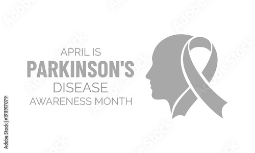 Vector illustration concept for April Parkinson s Disease Awareness Month, designed as a clean poster and banner template. Clean vector combining awareness ribbon and tulip.