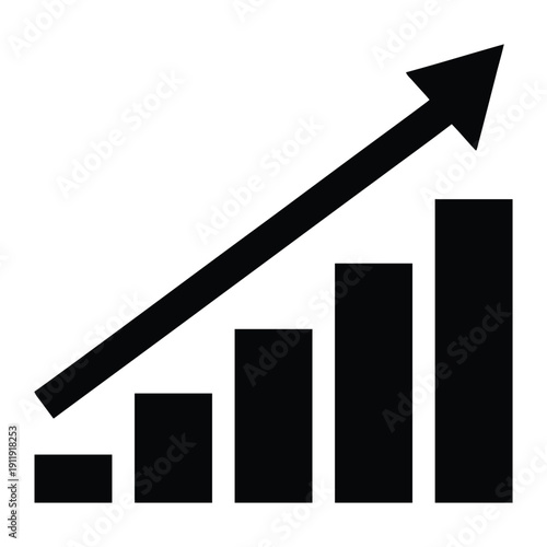 Scaling Business Silhouette Icon for Growth Expansion and Startup Success Concept