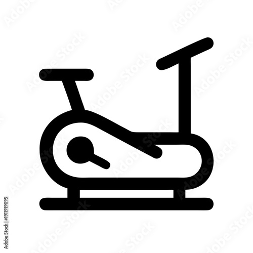 Spin Bike Icon Outline for Spin Class Symbols, Indoor Cycling Graphics, Fitness App Elements, and Home Gym Workout Illustrations