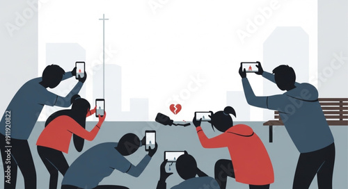 People Taking Photos with Smartphones.