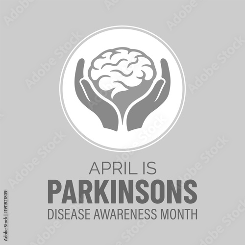 Vector illustration concept for April Parkinson s Disease Awareness Month, designed as a clean poster and banner template. Clean vector combining awareness ribbon and tulip.
