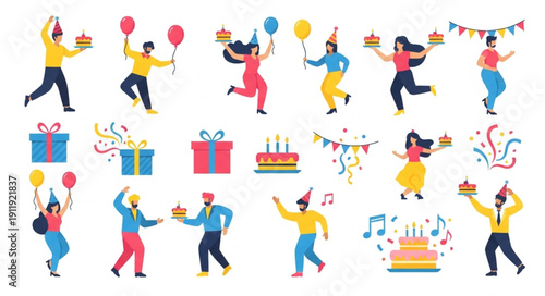 People Dancing Celebrating Birthday Party.