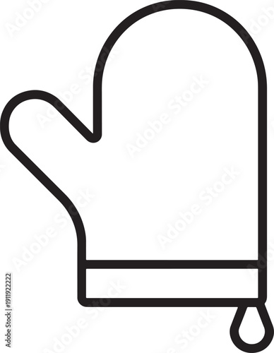Oven glove icon for cooking and kitchen use