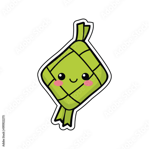 Cute_Ketupat_Rice_Cake_Mascot_For_Eid_Mubarak_Vector