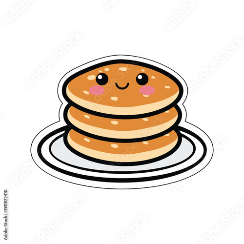 Cute_Pancake_Stack_With_Syrup_Breakfast_Mascot_Vector
