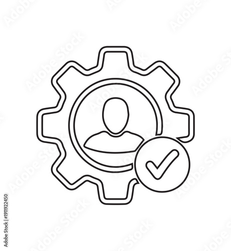 Business Process Automation and Verified Personnel Concept icon