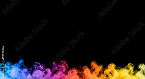 Vibrant smoke swirling in colorful formation