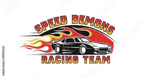 Racing Car Speed Demons Team Logo.