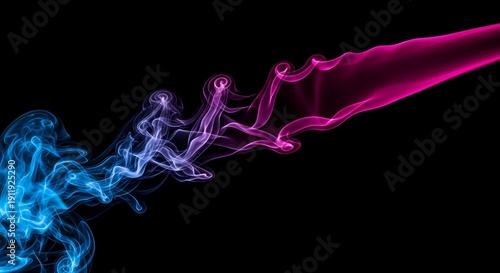 Vibrant smoke trails dance in the air