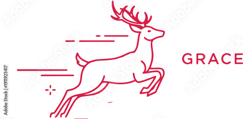 Pink deer logo with the word grace in a modern design style