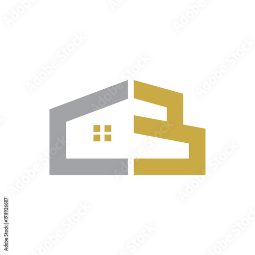 modern cb letter logo design