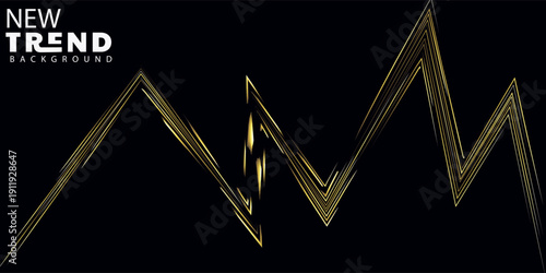 Dynamic Gold Lines Background with Sharp Peaks for Modern Design