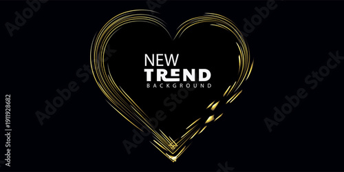 Elegant Heart Shape with Gold Lines for Modern Design
