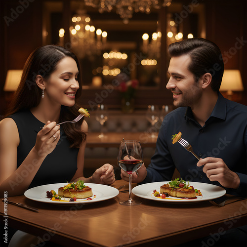 Savoring the Moment: Couple Enjoying French Gastronomy