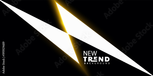 New trend background with white and yellow design elements on black