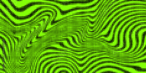 Vibrant abstract vector background. Energetic lime green and black design featuring dynamic strokes, halftone dots. Vector ilustration