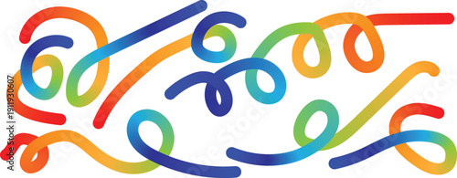 Vibrant multicolored swirling abstract art piece with dynamic rainbow hues on white background