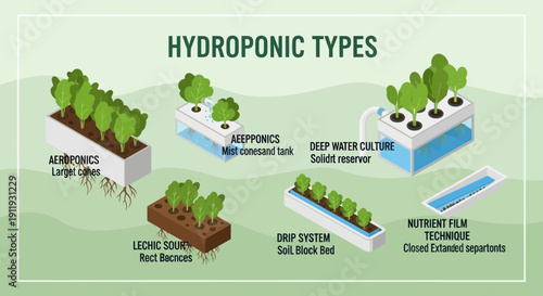Different Hydroponic Systems for Plant Growth.