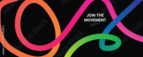 Vibrant neon lines inviting you to join the movement with bright colors