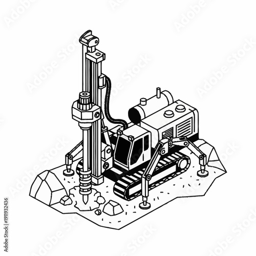 Drilling rig machinery equipment for mining and construction industry.