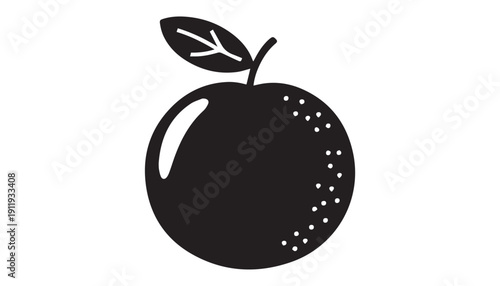 black color Clementine fruits of silhouette vector illustration, solid white background