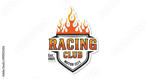 Racing Club Logo with Flames.