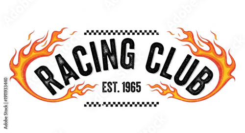 Racing Club Logo with Flames.