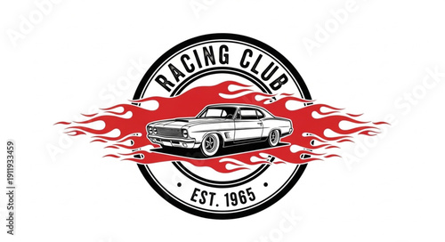 Racing Club Logo with Flames.
