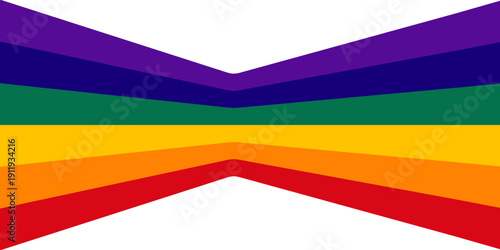 Abstract background of rainbow groovy Wavy Line design in retro 1970s hippie style. Abstract rainbow wave line background design in retro style. Rainbow. Samples of pride. Vector illustration.