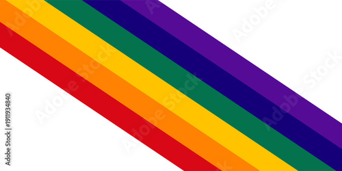 Pride Flag Banner. Wide horizontal horizontal pride flag rainbow banner vector design element. LGBT banner with space for text