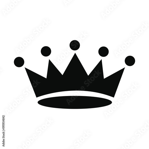Elegant black crown icon for royalty and luxury branding