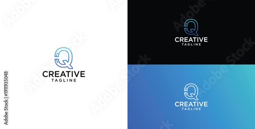 Digital technology logo icon vector. Q initial letter logo design.
