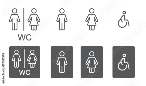 Toilet icon logo design. Girls and boys wc sign and symbol.