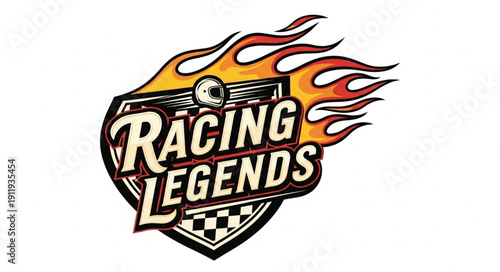 Racing Legends Logo with Flames.