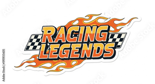 Racing Legends Text Logo Design.