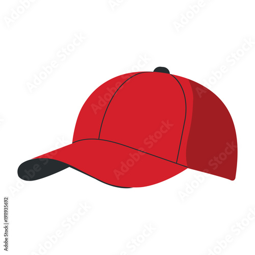 Vibrant red baseball cap with sleek black brim and button