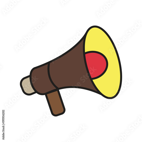 Vibrant cartoon megaphone for announcements and communication