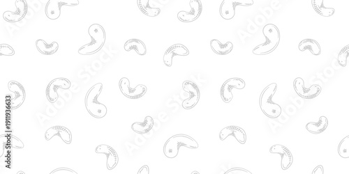 cashew nut pattern background. seamless pattern of cashew nuts. Doodle cashew pattern background. doodle cashew seamless pattern.
