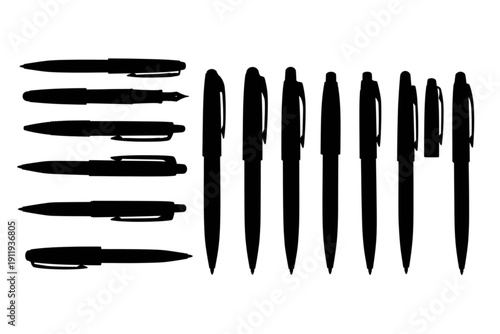 set of pens icon set for designs