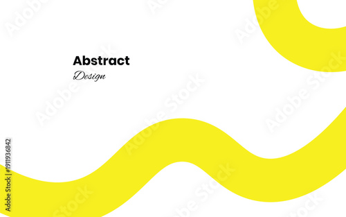 Abstract design with yellow waves and text