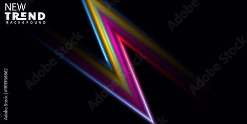 multicolored abstract background with glowing lines and new trend text