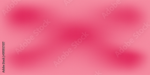 Modern pop art polka dot gradient background, warm pink to orange color scheme, layered halftone texture, horizontal digital technology cover design