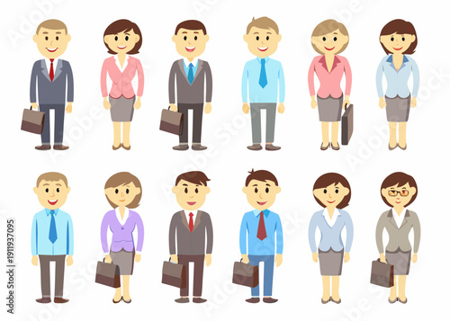 Diverse group of business people in professional attire standing together