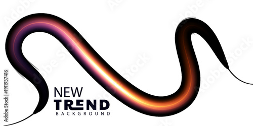 neon colored wave shape with new trend background text