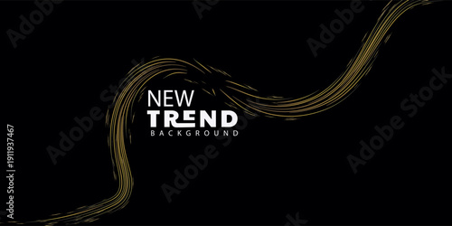 New trend background with golden lines and text